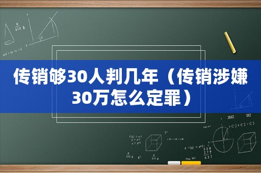 傳銷夠30人判幾年（傳銷涉嫌30萬怎么定罪）