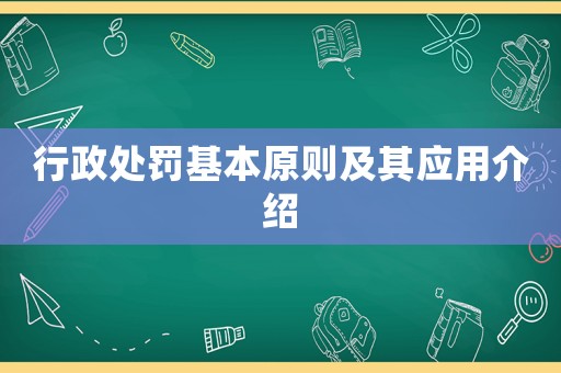 行政處罰基本原則及其應(yīng)用介紹