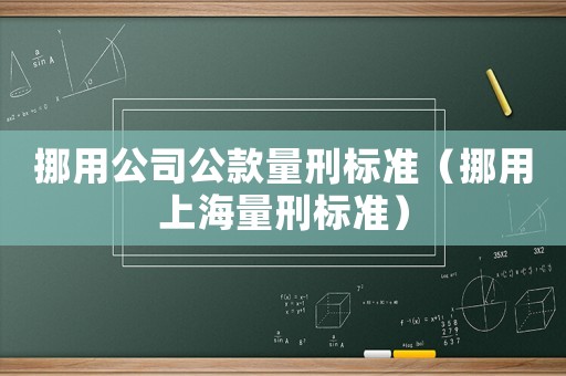 挪用公司公款量刑標(biāo)準(zhǔn)（挪用上海量刑標(biāo)準(zhǔn)）