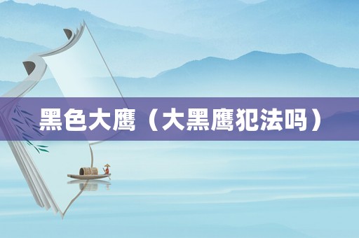 黑色大鷹（大黑鷹犯法嗎）