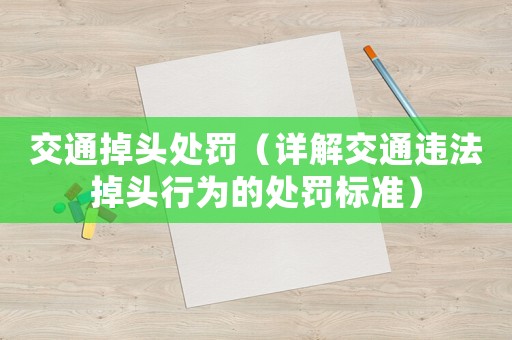 交通掉頭處罰（詳解交通違法掉頭行為的處罰標(biāo)準(zhǔn)）