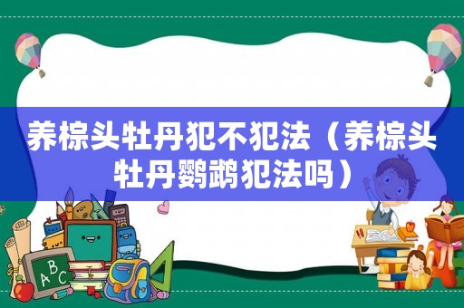 養(yǎng)棕頭牡丹犯不犯法（養(yǎng)棕頭牡丹鸚鵡犯法嗎）