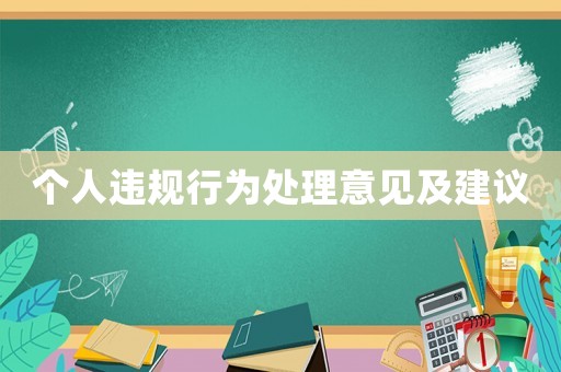 個(gè)人違規(guī)行為處理意見及建議