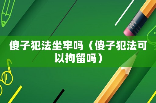 傻子犯法坐牢嗎（傻子犯法可以拘留嗎）