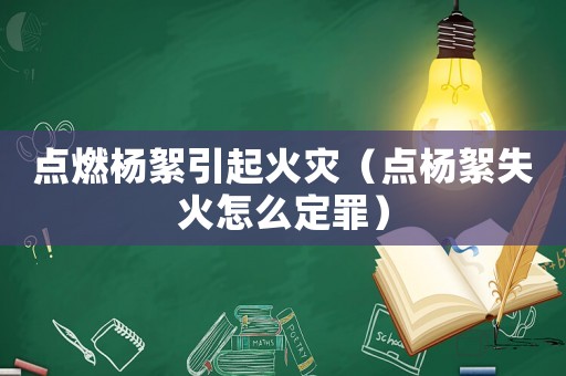 點燃楊絮引起火災(zāi)（點楊絮失火怎么定罪）