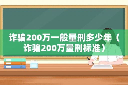 詐騙200萬(wàn)一般量刑多少年（詐騙200萬(wàn)量刑標(biāo)準(zhǔn)）