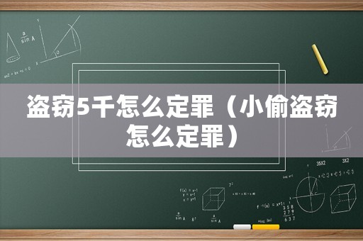 盜竊5千怎么定罪（小偷盜竊怎么定罪）