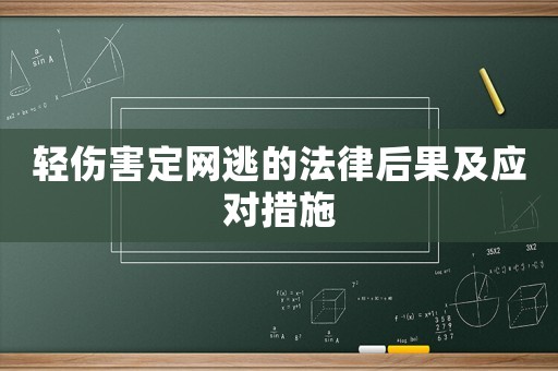 輕傷害定網(wǎng)逃的法律后果及應(yīng)對措施