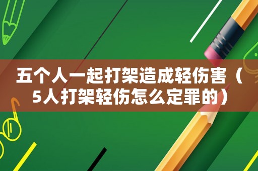五個人一起打架造成輕傷害（5人打架輕傷怎么定罪的）