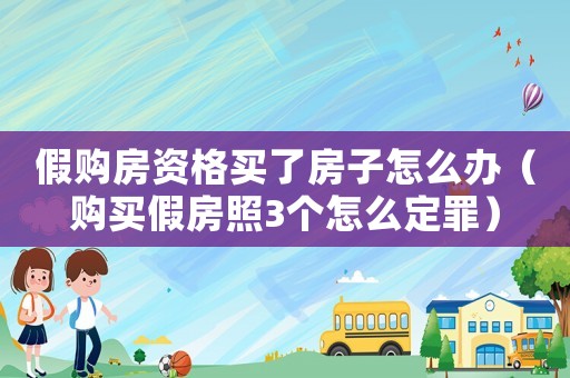 假購房資格買了房子怎么辦（購買假房照3個怎么定罪）