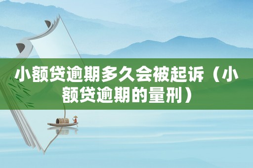 小額貸逾期多久會(huì)被起訴（小額貸逾期的量刑）