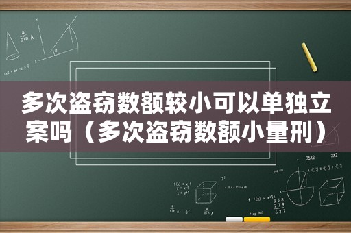 多次盜竊數(shù)額較小可以單獨(dú)立案嗎（多次盜竊數(shù)額小量刑）