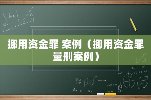 挪用資金罪 案例（挪用資金罪量刑案例）