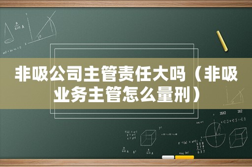 非吸公司主管責(zé)任大嗎（非吸業(yè)務(wù)主管怎么量刑）