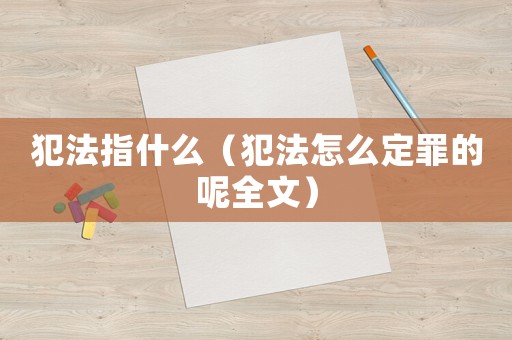 犯法指什么（犯法怎么定罪的呢全文）