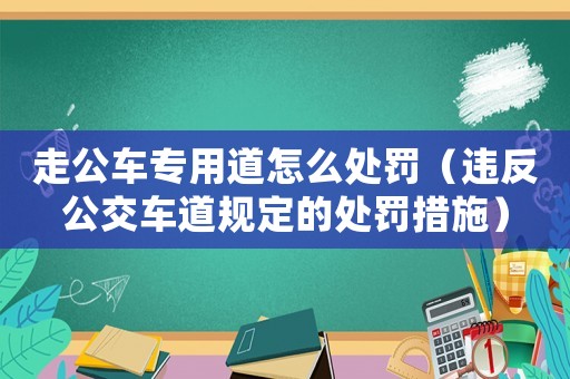 走公車專用道怎么處罰（違反公交車道規(guī)定的處罰措施）