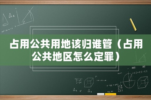 占用公共用地該歸誰管（占用公共地區(qū)怎么定罪）