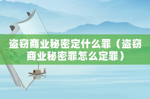 盜竊商業(yè)秘密定什么罪（盜竊商業(yè)秘密罪怎么定罪）