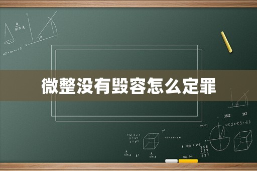 微整沒有毀容怎么定罪