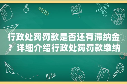 行政處罰罰款是否還有滯納金？詳細介紹行政處罰罰款繳納流程