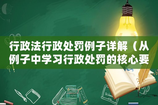行政法行政處罰例子詳解（從例子中學(xué)習(xí)行政處罰的核心要點(diǎn)）