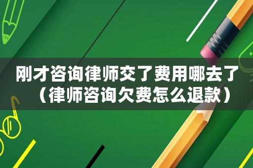 剛才咨詢律師交了費(fèi)用哪去了（律師咨詢欠費(fèi)怎么退款）