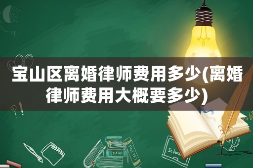 寶山區(qū)離婚律師費用多少(離婚律師費用大概要多少)