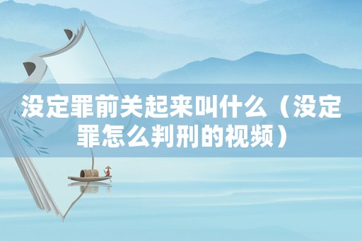 沒定罪前關(guān)起來叫什么（沒定罪怎么判刑的視頻）
