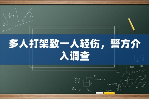 多人打架致一人輕傷，警方介入調(diào)查