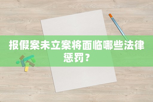 報假案未立案將面臨哪些法律懲罰？