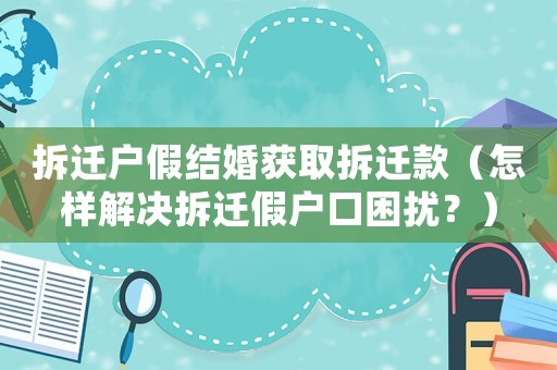 拆遷戶假結(jié)婚獲取拆遷款（怎樣解決拆遷假戶口困擾？）