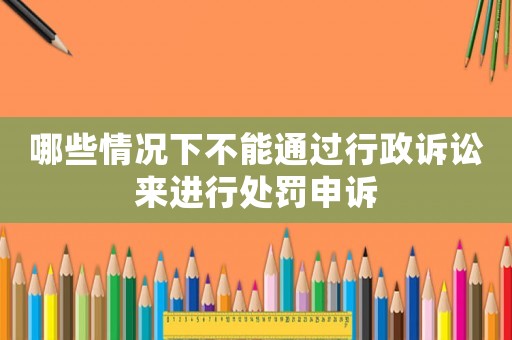 哪些情況下不能通過行政訴訟來進(jìn)行處罰申訴