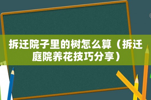 拆遷院子里的樹怎么算（拆遷庭院養(yǎng)花技巧分享）