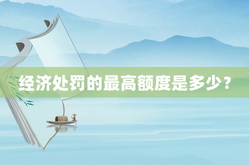 經(jīng)濟(jì)處罰的最高額度是多少？