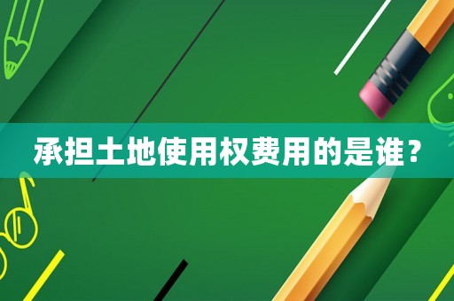 承擔(dān)土地使用權(quán)費(fèi)用的是誰(shuí)？