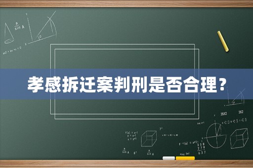 孝感拆遷案判刑是否合理？