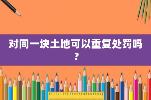 對同一塊土地可以重復(fù)處罰嗎？