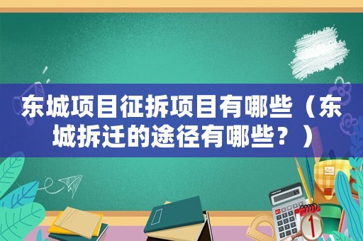 東城項目征拆項目有哪些（東城拆遷的途徑有哪些？）