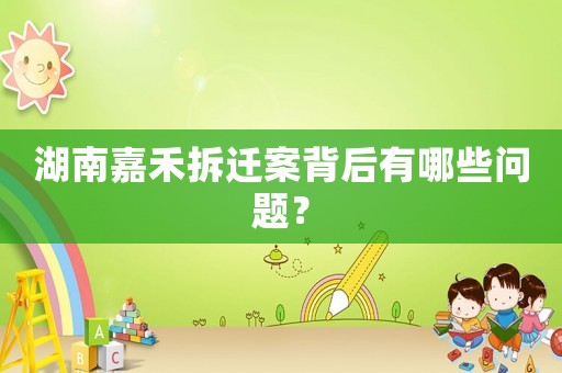 湖南嘉禾拆遷案背后有哪些問題？