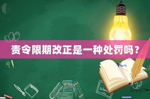 責(zé)令限期改正是一種處罰嗎？
