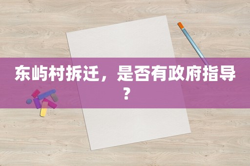 東嶼村拆遷，是否有政府指導？