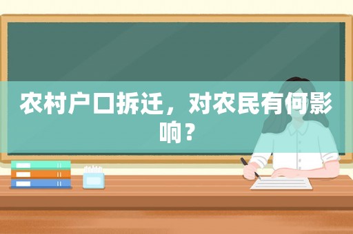 農(nóng)村戶(hù)口拆遷，對(duì)農(nóng)民有何影響？