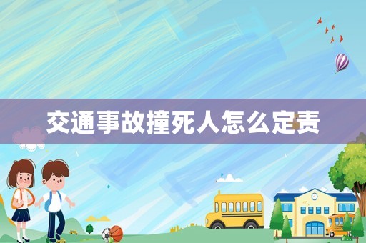 交通事故撞死人怎么定責(zé)