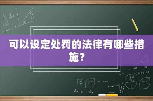 可以設(shè)定處罰的法律有哪些措施？