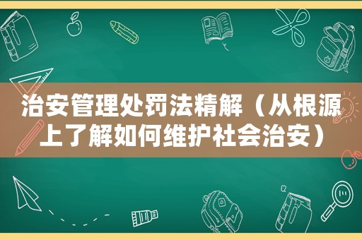 治安管理處罰法精解（從根源上了解如何維護社會治安）