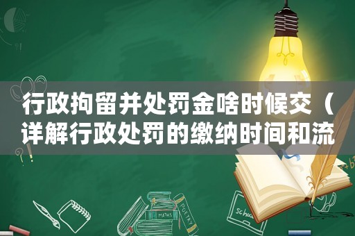 行政拘留并處罰金啥時(shí)候交（詳解行政處罰的繳納時(shí)間和流程）
