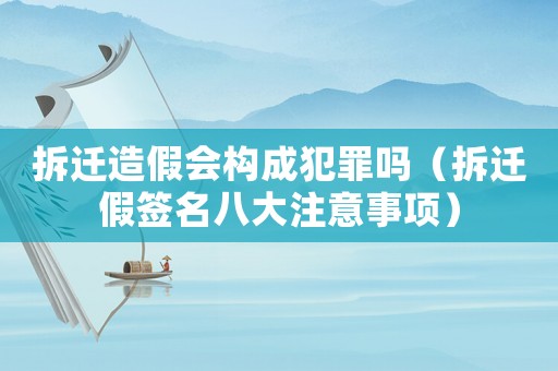 拆遷造假會構(gòu)成犯罪嗎（拆遷假簽名八大注意事項）
