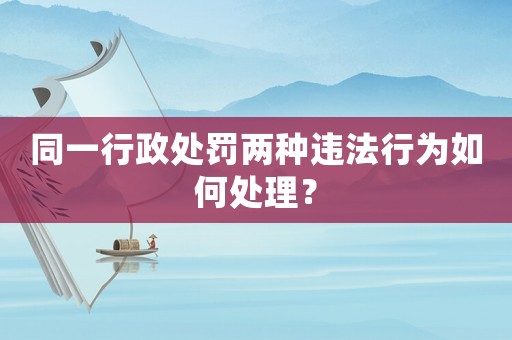 同一行政處罰兩種違法行為如何處理？
