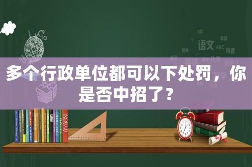 多個(gè)行政單位都可以下處罰，你是否中招了？