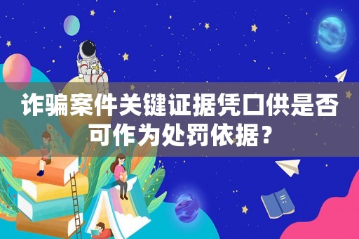 詐騙案件關(guān)鍵證據(jù)憑口供是否可作為處罰依據(jù)？